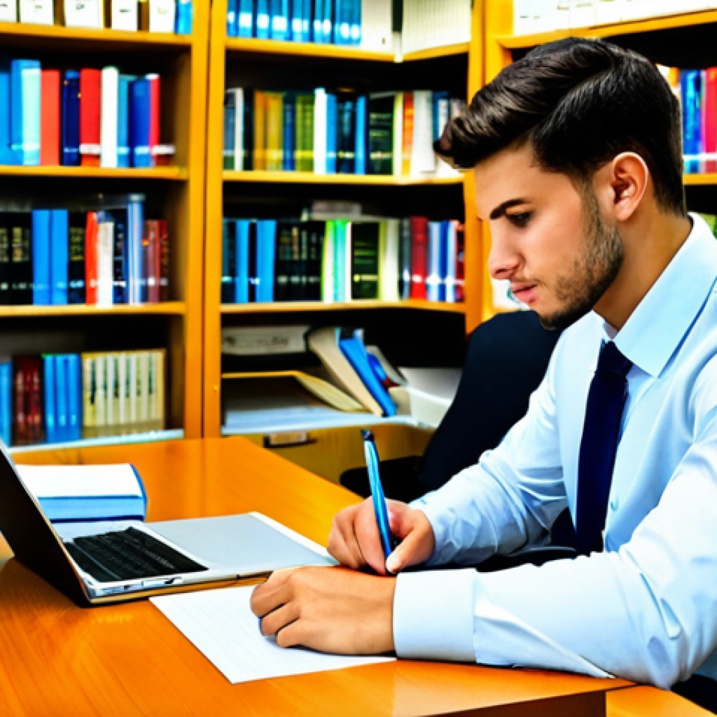 **
"A focused student in a modern, well-lit library, fully clothed in appropriate study attire, micro-planning with color-coded notes and a clean desk. Safe for work, appropriate content, professional, perfect anatomy, correct proportions, natural pose, well-formed hands, proper finger count, natural body proportions, high quality, emphasizing organization and productivity. Family-friendly, modest setting."
**
