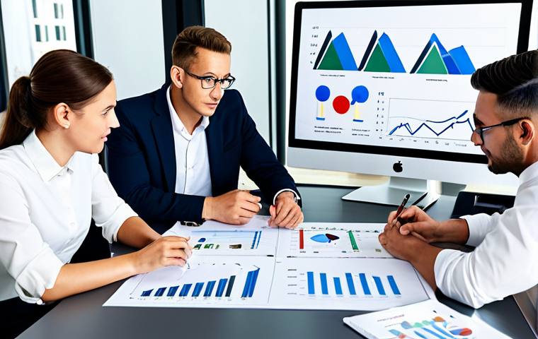 유통관리사 모의고사 준비법 - Distribution Strategy Session**
"A diverse team of professionals, fully clothed in modest business ...