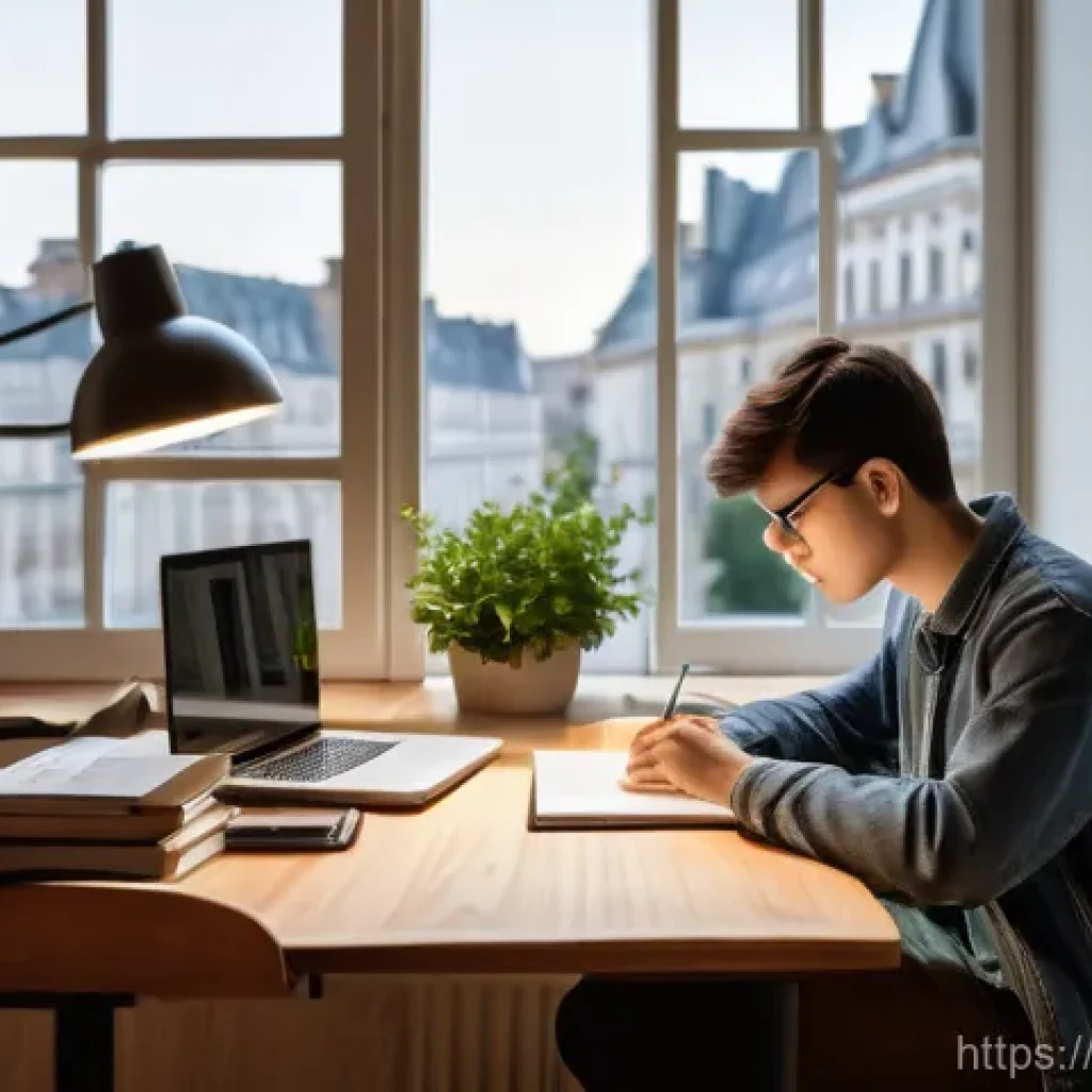 유통관리사 실기시험 전략 - **Prompt:** A focused young adult, appearing to be a university student in France, diligently studyi...