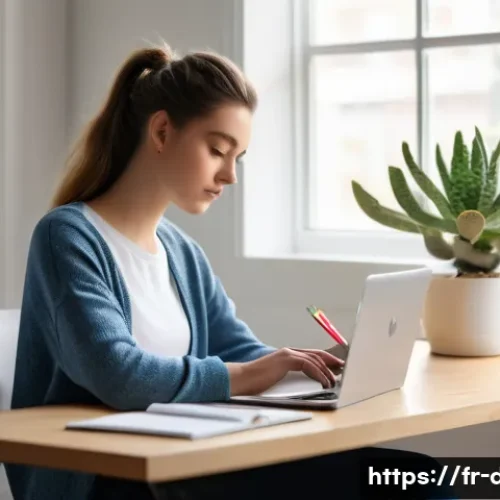 Home 27 유통관리사 시험 과목별 학습법 - **Prompt:** A young female student (18-24 years old), with a focused and determined expression, is s...