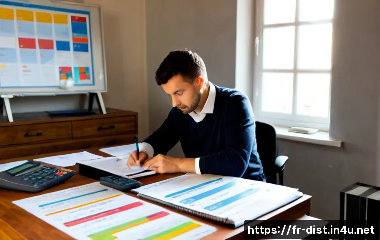 Home 17 유통관리사 1급 시험 준비 노하우 - Photorealistic French logistics professional preparing for an advanced supply chain certification ex...